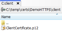 Client certificate folder